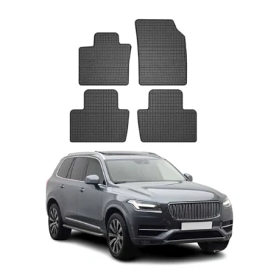 Afbeelding van OMAC Allweatter automatten voor de auto, compatibel met Volvo XC90 II 2015 2022, 4 x 3D pasvorm hoge rand rubberen matten alle weersomstandigheden, rubber zwart