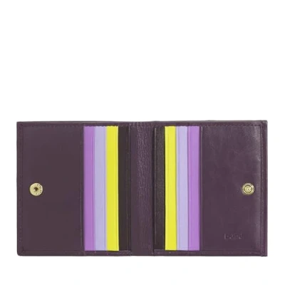 Afbeelding van DUDU Multicolor lederen portemonnee RFID voor pasjes en kleingeld Deep purple