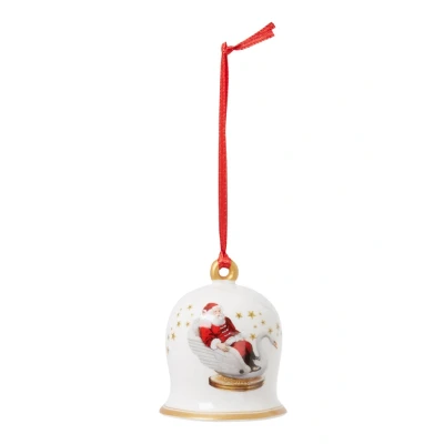 Afbeelding van Villeroy &amp; Boch Annual Christmas Edition, ornament, klokje, kerstklokje, boomversiering, jaarlijkse editie 2024, exclusief verzamelobject, Premium porselein, 6 x 7 cm