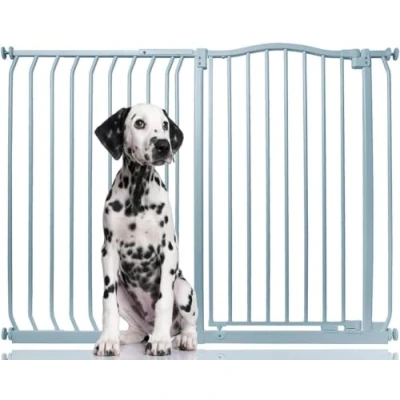 Afbeelding van Bettacare Extra Hoge Hondenhekje met Gebogen Bovenkant Assortiment, 125cm 134cm (69 opties beschikbaar), Mat Grijs, Hoog 100cm in Hoogte, Drukfit Hekje voor Hond en Puppy, Huisdieren Honden, Eenvoudige Installatie