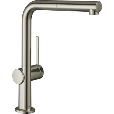 Afbeelding van hansgrohe a ngreeps keukenmengkraan 270 uittrekbare uitloop 1jet sbox stainless steel optic 72809800