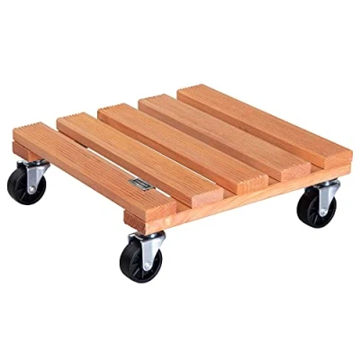 Afbeelding van Wagner Toscana plantenroller 29 x 8,5 cm, bloemenroller voor buiten en binnen, van massief FSC® geribbeld, terracotta, draagkracht 150 kg, Made in EU 20015301