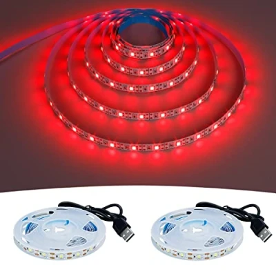 Afbeelding van GOMING 5V USB LED Strip Rood 620 625nm voeding 4M(2X2M) 240LED Flexibel IP20 Niet Waterdicht SMD2835 Tape Zelfklevend voor DIY Home Decor