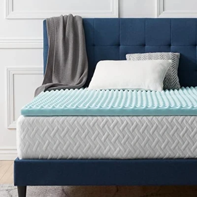 Afbeelding van LUCID, Matrasbeschermer Gel Memory Foam 5 cm blauw 160 x 200