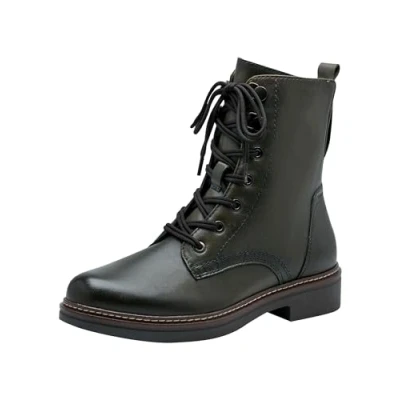 Afbeelding van Tamaris Dames Comfort Lace Boot Flat 8 85107 43 Modelaarzen, olijfgroen, 37 EU Breed