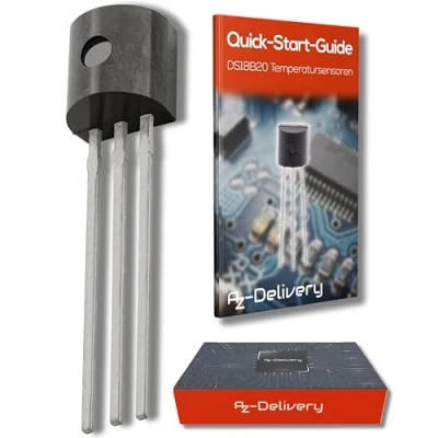 Afbeelding van AZDelivery DS18B20 Digitale Temperatuursensor TO92 55C +125C compatibel met Arduino en Raspberry Pi inclusief E Book!