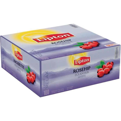 Afbeelding van Lipton thee, Rozebottel, Infusion, doos van 100 zakjes thee