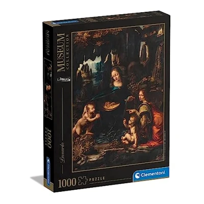 Afbeelding van Clementoni Museum Leonardo Collection, Maagd van de Rotsen 1000 stukjes puzzel, entertainment voor volwassenen Made in Italy, 39767