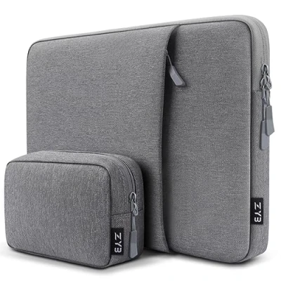 Afbeelding van ZYB Laptoptas Hoes Sleeve beschermhoes voor 2022 2020 2021 MacBook Air 13 13.6 M2 M1, 2012 Pro M1,2021 2023 14 M1,13.5 Surface Laptop,MatebookD 14,Donker Grijs