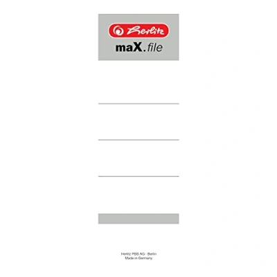 Afbeelding van Herlitz 5966106 rugbord 60 x 190 mm voor 8 cm mappen, zelfklevend, 10 stuks, wit Single Stuk