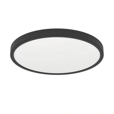 Afbeelding van EGLO LED plafondlamp Fueva 6, ronde plafonnière, opbouwlamp van kunststof in zwart en wit, plafondverlichting warm wit koud lamp plafond ⌀ 39 cm
