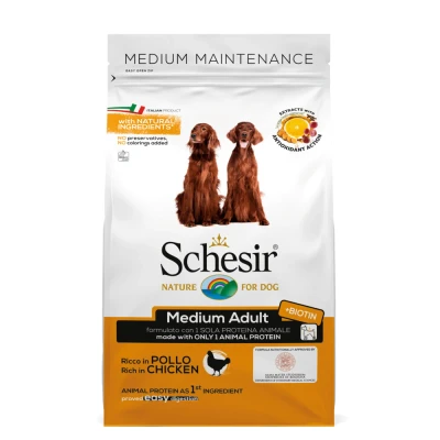 Afbeelding van 4x Schesir Hond Dry Maintenance Medium Kip 3 kg