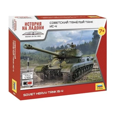 Afbeelding van 1:100 Zvezda 6296 IS 4 Zware Tank Snap Fit Kit Plastic Modelbouwpakket