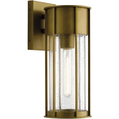 Afbeelding van Kichler LED Wand Buitenlamp Camillo 1X E27 Max 60W IP44 Dimbaar Painted Natural Brass