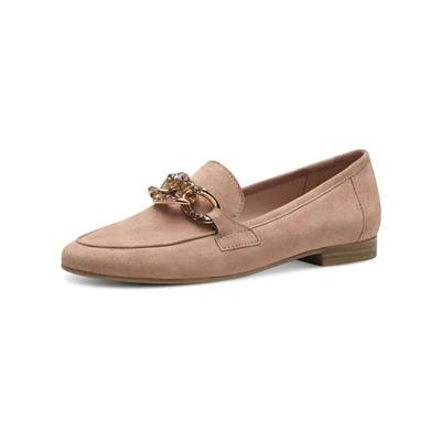 Afbeelding van Marco Tozzi Instappers, Dames, Maat: 36, Nude Veloursleer