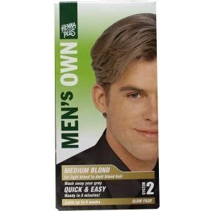 Afbeelding van Hennaplus Men&#039;s Own Haarkleuring Medium Blond 80ML