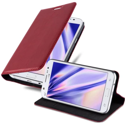 Afbeelding van Cadorabo Hoesje geschikt voor Samsung Galaxy J7 2015 in APPEL ROOD Beschermhoes Case magnetische sluiting Cover