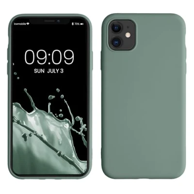 Afbeelding van kwmobile telefoonhoesje geschikt voor Apple iPhone 11 Hoesje smartphone Back cover in Regenwashed groen