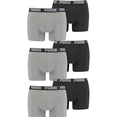 Afbeelding van PUMA Basic boxershorts voor heren, verpakking van 6 stuks, 691 Donkergrijs Melange /Zwart, M