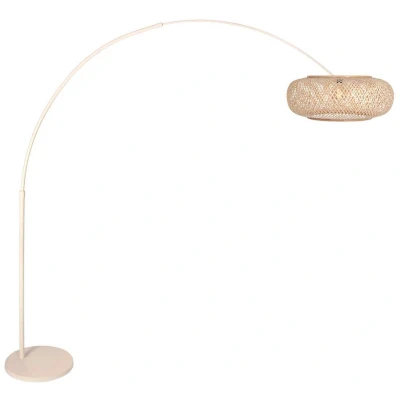 Afbeelding van Steinhauer Booglamp Sparkled Light crème met bamboe kap Ø 60cm 4319CR