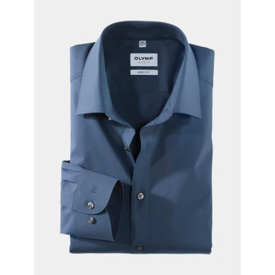 Afbeelding van OLYMP Level Five Body Fit Overhemd rook blauw, Effen