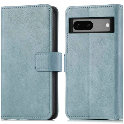 Afbeelding van Google Pixel 7a Hoesje Kunstleder iMoshion Bookcase Lichtblauw Telefoonhoesje
