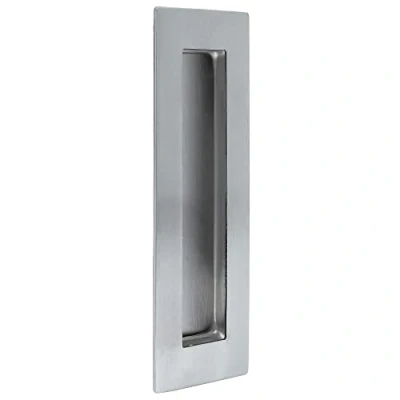 Afbeelding van AMIG Schuifdeurkom 180x60mm gebosteld RVS 304 rechthoek blind schuifdeurbeslag schuifdeursysteem loftdeur
