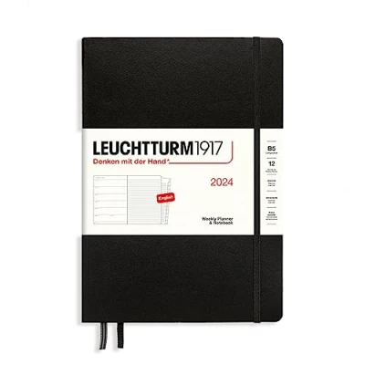 Afbeelding van LEUCHTTURM1917 367764 weekkalender &amp; notitieboek Composition (B5) 2024, 12 maanden, zwart, Engels