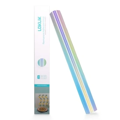 Afbeelding van Permanent Adhesive Vinyl Holographic Iridescent Silver 30.5 x 90 cm