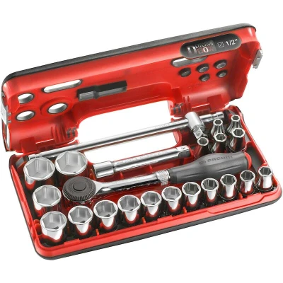 Afbeelding van Facom 22 Delige Compacte Doos 1/2&quot; 6 Kant Met Ratel Draaiend Heft S.360DBOX4PB