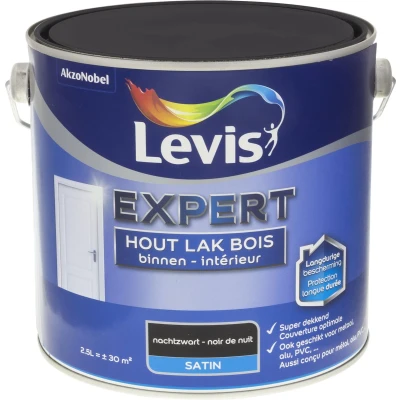 Afbeelding van Levis Expert Lak Binnen Satin Nachtzwart 2.5L