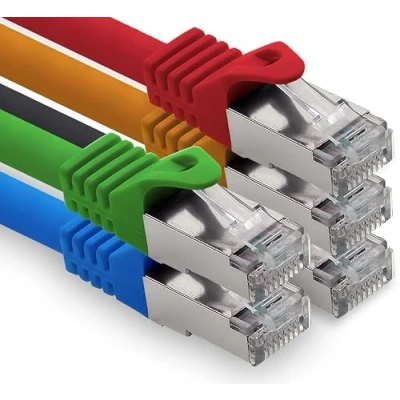 Afbeelding van freiwerk 1,0m 5 kleuren 02 CAT.7 netwerkkabel Lan Ethernet Patch Kabel s FTP LSZH PIMF 10GB RJ45 stekker Cat6a