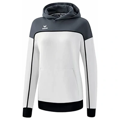 Afbeelding van erima CHANGE by sweatshirt met capuchon dames wit/slate grey/zwart