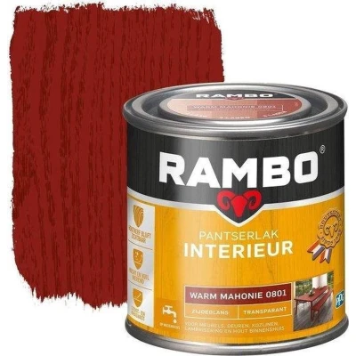 Afbeelding van Rambo Interieur Lak Transparant Zijdeglans Warm Mahonie 0801 0,25 liter