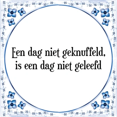 Afbeelding van een dag niet geknuffeld, is geleefd Tegeltje + Spreuk