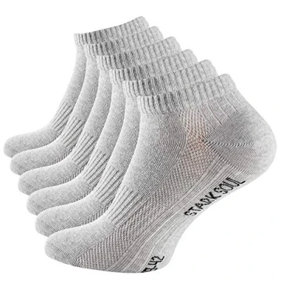 Afbeelding van STARK SOUL Sport &amp; Lifestyle Sneakersokken in premium kwaliteit Unisex voor dames en heren 6 paar maten 35 50, x grijs melageset, 47/50 EU