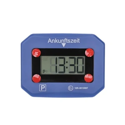 Afbeelding van cartrend Digitale parkeerklok voor de auto, elektronische parkeerschijf met KBA goedkeuring, automatische aankomsttijd, display, betrouwbaar, inclusief batterij en 3M kleefpads