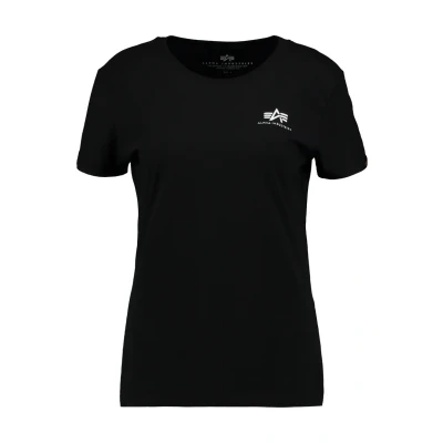 Afbeelding van Alpha Industries Basic T Small LOGO Tshirt basic, Dames, Maat: XS, Black