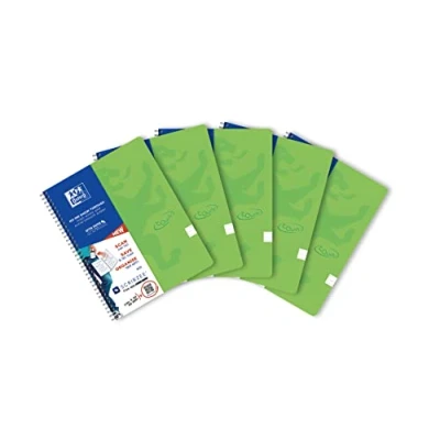 Afbeelding van Oxford School Touch spiraalblok, ft A4, 140 bladzijden, gelijnd, groen (lime) 5 stuks
