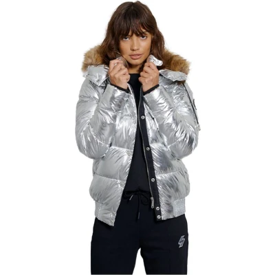 Afbeelding van Superdry Metallic Toya Bomber Jas Zilver XS Vrouw
