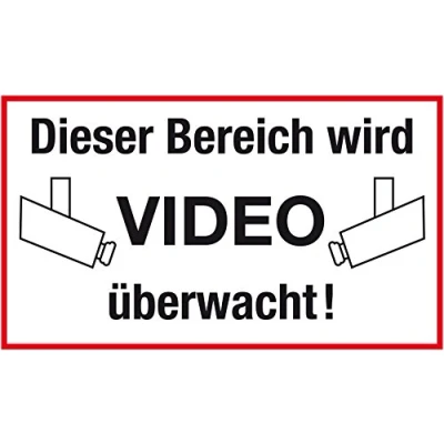 Afbeelding van Metafranc Informatiebord &quot;Dit gebied wordt video gecontroleerd!&quot; 250 x 150 mm/bewegwijzering/waarschuwingsmarkering/veiligheidsmarkering/aanduiding van grondstuk/bedrijfsaanduiding /