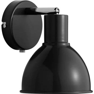 Afbeelding van Nordlux Pop wandlamp industrieel draai en kantelbaar 18,5 cm diep E27 zwart