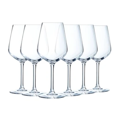 Afbeelding van Luminarc Collectie Vinetis 6 steelglazen 40 cl Modern en elegant design Gemaakt in Frankrijk Versterkte verpakking