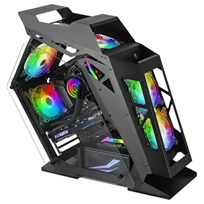 Afbeelding van MARSGAMING MC61 Zwart, Compact Micro ATX Gaming PC Case, 4 x 12cm Fans, ARGB Chroma, Dual Gehard Glas Windows