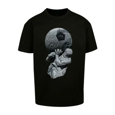 Afbeelding van Upscale by Mister Tee Footballs Coming HOME PLAY GOD Oversize Tshirt print, Heren, Maat: Medium, Black