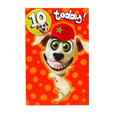 Afbeelding van UK Greetings 10e verjaardagskaart voor hem/vriend Wacky Dog Design