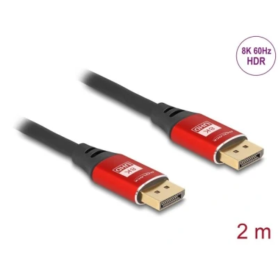 Afbeelding van Delock DisplayPort Kabel 8K 60 Hz 2 m rot Metall HQ products