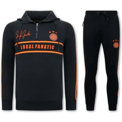 Afbeelding van Local Fanatic Heren Trainingspak Double Line Signed Blauw Oranje Maat XXL
