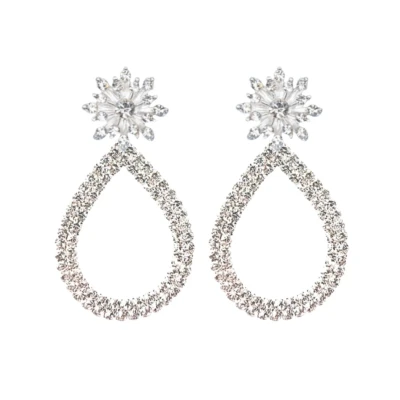 Afbeelding van Clip oorbellen Strass zilverkleur Oana geen gaatje Charme Bijoux