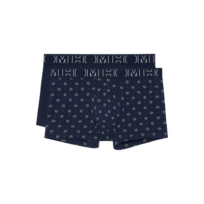 Afbeelding van Hom heren Davide boxershorts met logoband in 2 pack de kleur Donkerblauw, maat: M